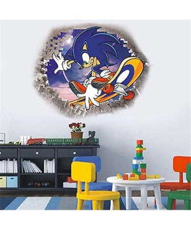 Cartoon Anime Hedgehog Speed Scooter 3D Wall Decals - Fun Wall Decor for Bedrooms and Living Room - Buy Online on GoSupps.com