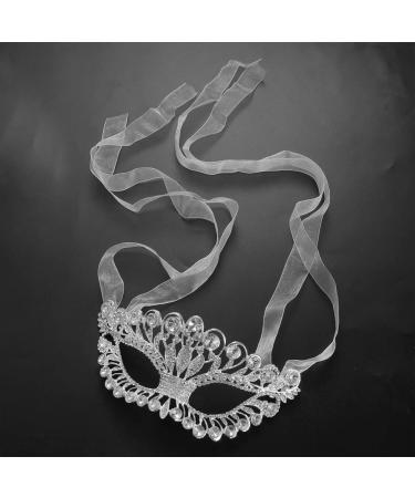 Alipis Rhinestone Masquerade Mask - Silver Cosplay Veil Headwear Crown for Ladies' Evening Costumes | Elegant Party Accessory - Buy Online on GoSupps.com