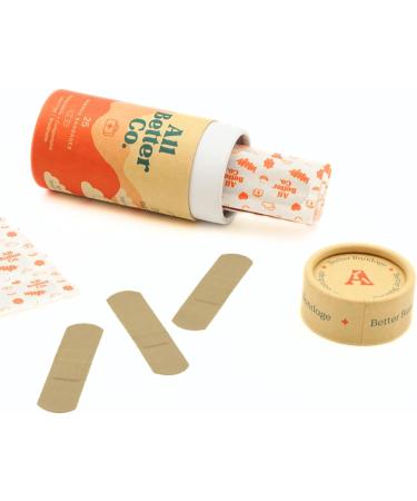 Better Bandage - Organic Bamboo Hypoallergenic & Eco-Friendly Adhesive Bandages - 25 Pack for Sensitive Skin - Buy Online on GoSupps.com