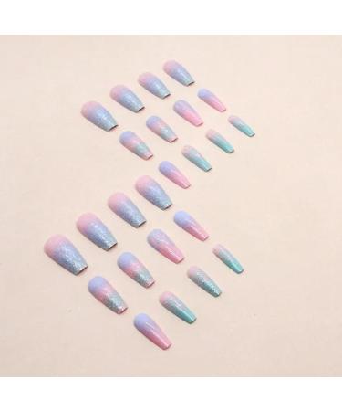 24 Piece Long French Fingernail With 1 Gel And 1 Nail File Nail Art For Women Friends And Family Stick On Nails - Buy Online on GoSupps.com