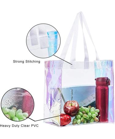 Clear Tote Bag 2-Pack - Stadium Approved Hologram Bags for Sports Games, Work, Travel - 12x12x6 - Buy Online on GoSupps.com