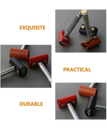 Zerodeko Leather Razor Case - Durable Shaving Accessories | Protective Cover for Razors - 2-Piece Set - Buy Online on GoSupps.com