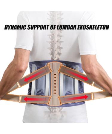 Orthopedic Back Support Belt - Lumbar Spine Decompression Corset for Pain Relief Sciatica Scoliosis & Herniated Disc | Blue XL Size - Buy Online on GoSupps.com