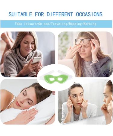 NEWGO Cold Eye Mask Reusable Cooling Eye Mask with Mint Scent for Migraine Puffy Tired Eyes Dark Circles Headaches Hangovers Sinus Pain - Green - Buy Online on GoSupps.com
