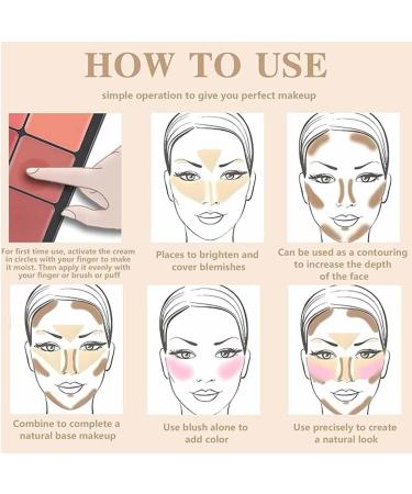 12 Colors Concealer Palette Cream Blush Palette Highlighter Blush Powder Makeup 2-In-1 Face Cosmetics Cream Foundation Palette Long-Wearing Full Coverage Makeup For Flawless Skin (B) - Buy Online on GoSupps.com