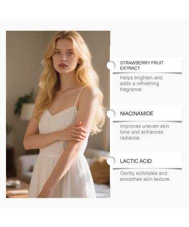 Rubu22a Moisturizing body lotion for supple skin strawberry skin renewal cream with brush strawberry leg treatment gentle body care with soft fragrance body lotion for hydrated skin 1 - Buy Online on GoSupps.com