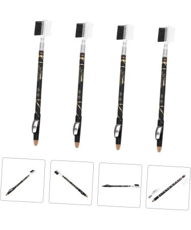 NOLITOY 4pcs Two-in-one Eyebrow Pencil Eyebrow Pen Brown Eyeliner Pencils Women Eyebrow Pencils Girl - Buy Online on GoSupps.com