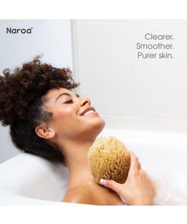 Naroa Unbleached Grass Sea Sponge Natural Exfoliating Body Pouf - Mediterranean Scrub for Adults Shower and Bath (Medium) - Buy Online on GoSupps.com