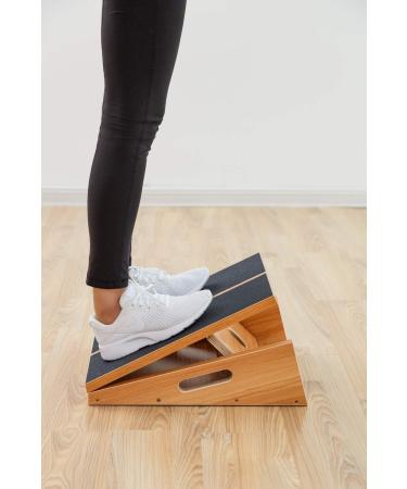 StrongTek Adjustable Wooden Slant Board for Calf Stretching - Portable Incline Stretch Board with Side Handles - Buy Online on GoSupps.com