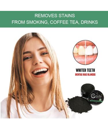 Natural Charcoal Tooth Whitening Powder - Activated Carbon for Whiter Teeth & Effective Cleaning - Buy Online on GoSupps.com