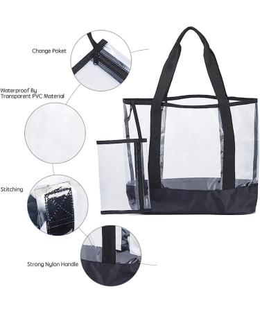 BORMELUN Clear Tote Bag for Women - Large Transparent Handbag in Black - Buy Online on GoSupps.com