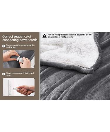Thermal Heating Blanket 150x180cm | Electric Blanket with 6 Temperature Levels & 4 Timer Functions | Automatic Switch-Off | Washable Flanel for Home & Office - Buy Online on GoSupps.com