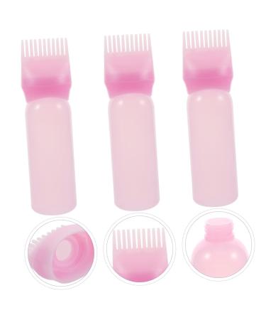 FRCOLOR 3pcs Medicine Bottle Applicator Set Shampoo Color Dye Root Bottle & Scalp Scrubber | Pink Perfect for Home Hair Coloring - Buy Online on GoSupps.com