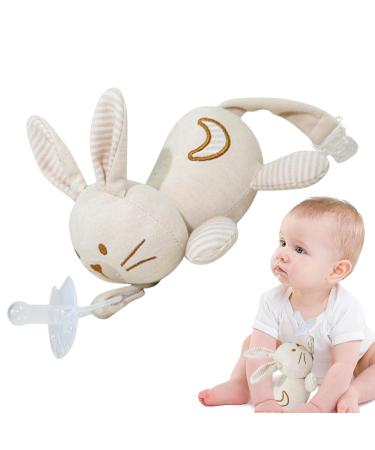 Shop Soft Toy Pacifier Holder - Cute Rabbit Plush for Babies | Skin-Friendly & Convenient | Perfect for 0+ Months - Buy Online on GoSupps.com