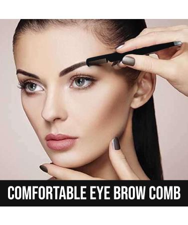 KAMICURE Professional Tweezers with Comb Feature - Stainless Steel Slant Tip Eyebrow Tweezers for Women Facial Hair Removal and Ingrown Hair - Buy Online on GoSupps.com