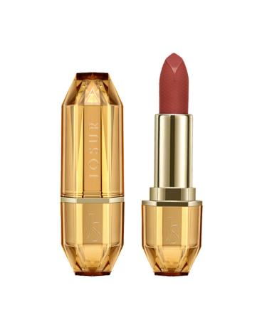 Mud Sense Velvet Matte Lipstick - Infused with Vitamin E Waterproof Smudge-proof - Long-Lasting Nourishing Formula - 1 Count Roasted roses