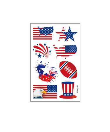 4th of July Temporary Tattoo Stickers - USA Flags & Stars Body Art for Men & Women - Buy Online on GoSupps.com
