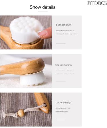 JYTDBCS Bamboo Charcoal face wash Brush Beech Extended Handle Makeup Brush Cleaning Brush Soft Hair Manual Bath face wash Brush - Buy Online on GoSupps.com