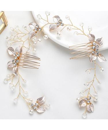 PHENOFICE Pearl Floral Hair Accessories Bride Hair Comb Clip Bridesmaid Headwear Hair Vine Crystal Bridal Headpieces Crystal Bridal Headpieces Pearl Hair Accessories for Women and Girls - Buy Online on GoSupps.com