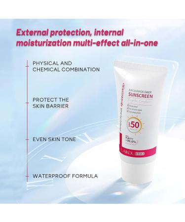 Nicotinamide Sunscreen SPF 50+ Sun Cream SPF 50+ Oil Control Face Sun Cream SPF 50 PA++++ Suncream Factor 50 for Face Waterproof Travel Sun Cream Ultra Light UVA & UVB Protetion Non-Perfumed - Buy Online on GoSupps.com