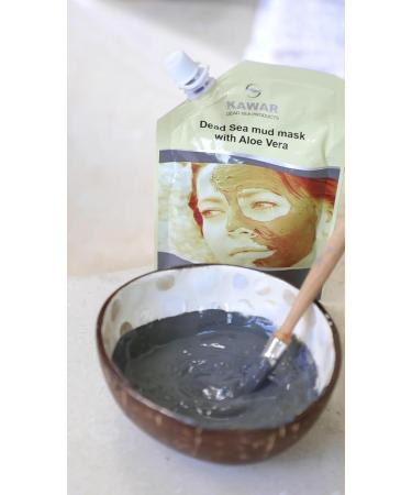 KAWAR Dead Sea Mud Mask with Aloe Vera - Spa Quality Facial & Body Treatment | Natural Vegan Skincare for Acne Blackheads & Oily Skin - 8.8 oz - Buy Online on GoSupps.com
