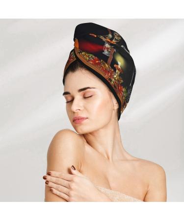 Halloween Decoration Microfiber Hair Towel - Super Absorbent & Quick Dry Wrap for Women - Coral Velvet for All Hair Types - Buy Online on GoSupps.com