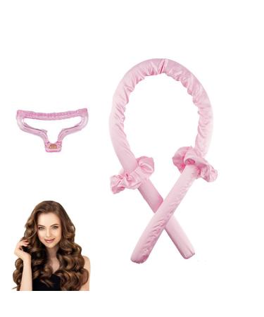 4 PCs curls without heat curlers overnight new curly winder overnight for most girls and women for gift (pink curler/2 hair tie/claw clips)