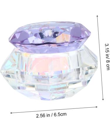 DOITOOL Nail Art Crystal Cup Empty Travel Pot Clear Tumblers Bead Containers Cream Lotion Jar Travel Containers for Creams Sheer Nail Polish Empty Sample Jar Purple Cover Glass Cosmetic 6.5x8cm Purple - Buy Online on GoSupps.com