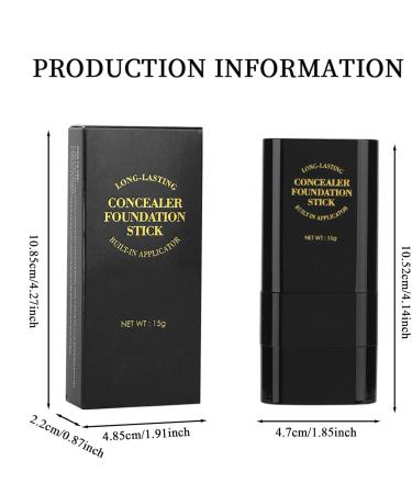  Wezalget Full Coverage Stick Foundation 15g Skin-Filled Foundation Concealer | Dual-Headed Moisturizing Face Cream Under-Eye Cream for Women - Buy Online on GoSupps.com