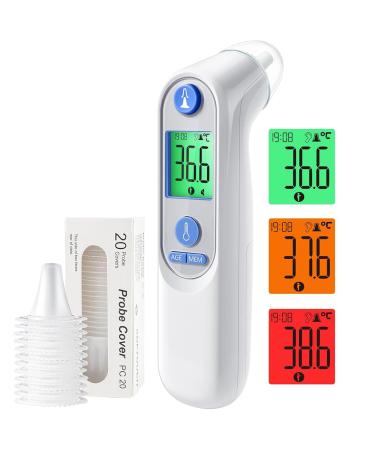 Easter thermometer for baby adults ear fever thermometer with old precision and color-coded temperature display digital infrared thermometer with 21*disposable protective cap white - Buy Online on GoSupps.com