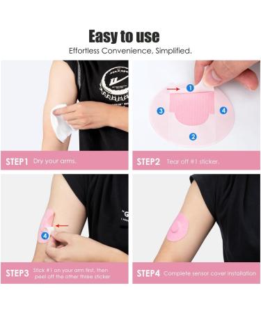 Freestyle Libre 3 Plaster - 40 Waterproof Sensor Stickers for Libre 1 2 & 3 - Durable & Easy to Use (Pink) - Buy Online on GoSupps.com