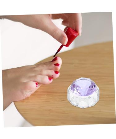 Healeved Nail Art Crystal Cup Crystal Dappen Dish Glass Terrarium with Lid Glass Dappen Dish Manicure Dish Bowl Manicure Art Dish Nail Liquid Cup Accessories With Cover White Crystal Purple - Buy Online on GoSupps.com