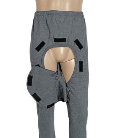 Daily Wear Removable Open Crotch Pants for The Elderly Easy to Wear Off Suitable for Bedridden Elderly Patients (Color : Grey Size : XL-XLarge) XL-XLarge Grey
