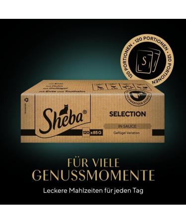 Sheba Selection Wet Cat Food - Poultry Variation 120x85g Multipack (10.2kg) - Premium Quality for International Shipping - Buy Online on GoSupps.com