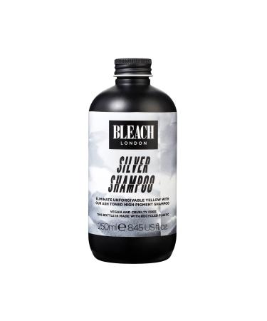 BLEACH LONDON Silver Shampoo - High Pigmented Ashy Silver Rinse  Vegan Cruelty Free  Color Protected Clean  Color Depositing Toning Formula 8.45 fl oz