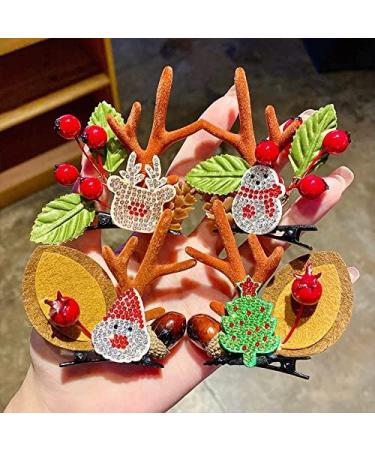 Hair Clips Christmas antlers hairpins deer ears hairpins Christmas party headbands holiday hair accessories Blue Hair Clips (Size : 23) - Buy Online on GoSupps.com