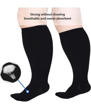 Ywam Compression Stockings for Men & Women | 20-32 mmHg Support Socks for Sport Travel & Flight - 4XL Black - Buy Online on GoSupps.com