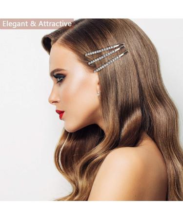 24 Pcs Rhinestone Bobby Pins - Sparkly Crystal Hair Clips for Women and Girls (Silver) - Buy Online on GoSupps.com