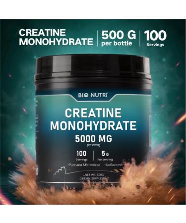 Pure Micronized Creatine Monohydrate Powder 500G - 5000mg Per Serving Vegan Non-GMO Gluten-Free - Supports Muscles & Energy 100 Servings - Buy Online on GoSupps.com