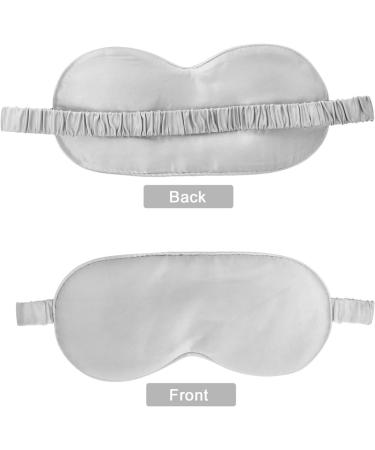 2pcs Silk Sleep Masks - Adjustable Eye Cover for Sleeping - Soft Light Grey Eye Pads & Blindfolds - Comfortable Travel Sleep Accessories - Buy Online on GoSupps.com