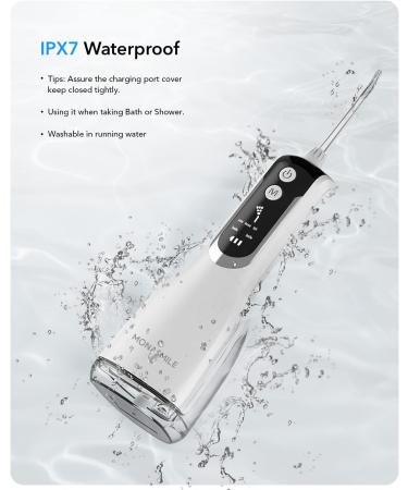 350ML Cordless Water Dental Flosser - 5 Modes 4 Nozzles IPX7 Waterproof Rechargeable Oral Irrigator for Deep Cleaning Teeth at Home & Travel (White - Buy Online on GoSupps.com
