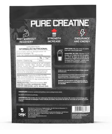 Dark Lab Creatine Monohydrate 500g - 166 Servings of 100% Pure Creatine for Muscle Building Strength Energy & Athletic Performance - Buy Online on GoSupps.com