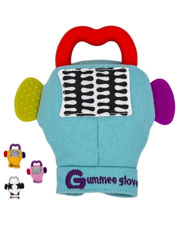 Gummee Glove Baby Teething Mitten - Detachable Teething Toy - Baby Teething Glove 3-6 Months - Premium Teething Glove - Teething Mitten for Babies - Teething Toys for Baby - Baby Gifts - Baby Toys 3 - 6 Months Turquoise