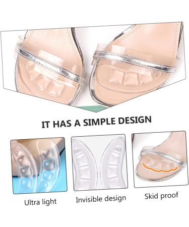 4 Pairs Non-Slip Stickers for Shoes - Self-Adhesive Anti-Slip Heel & Metatarsal Pads - Breathable Flannel Insert Transparent 8.3x2.8cm - Buy Online on GoSupps.com