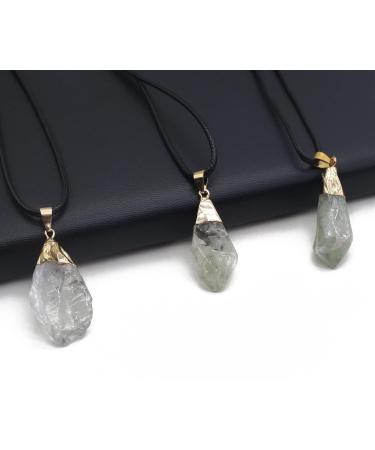 1pcs Irregular Natural Clear Quartz Stone Pendant Necklaces Rope Chains Crystals Raw Stone Necklace for Women Jewelry 15X42mm Full of Texture (Color : G) - Buy Online on GoSupps.com