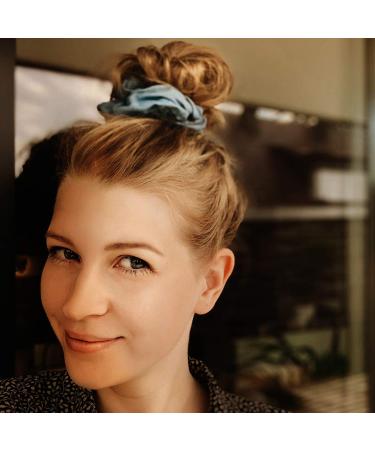 LIKERY StoneWashed Scrunchies | Denim Hair Ties & Bracelets | Stylish Blue Scrunchies | Comfortable Mesh Headband - Buy Online on GoSupps.com