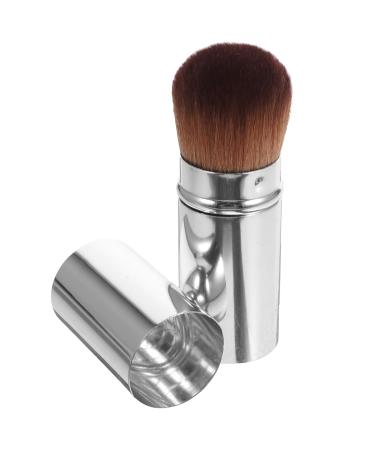Retractable Blush Brush : Metal Travel Makeup Brush with Cover Foundation Brush Portable Powder Brush - Foundation Applicator Mini Blush Brush for Loose Powder
