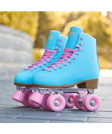Goupsky Roller Skate Shoes for Women/Youth - Retro 4 Wheels Quad Skates - Blue Size 9 - Indoor & Outdoor - Buy Online on GoSupps.com