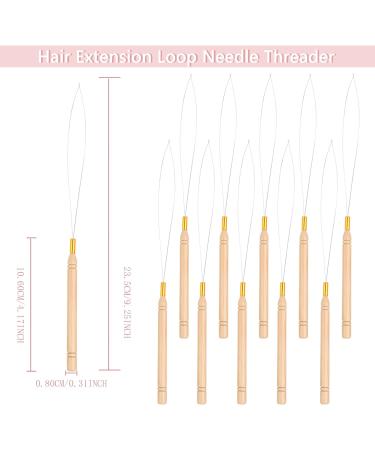 Vlasy Hair Extension Loop Needle Threader Set - 10PCS Micro/Nano Bead Pulling Hook Tools for Hair and Feather Extensions - Buy Online on GoSupps.com
