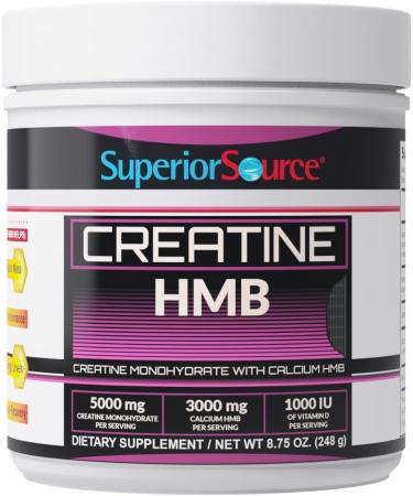 Superior Source Creatine Monohydrate (5g) + HMB (3g) & D3 (1 000IU) Muscle Growth Enhanced Strength Recovery & ATP Energy Ideal for High-Intensity Workouts Non-GMO